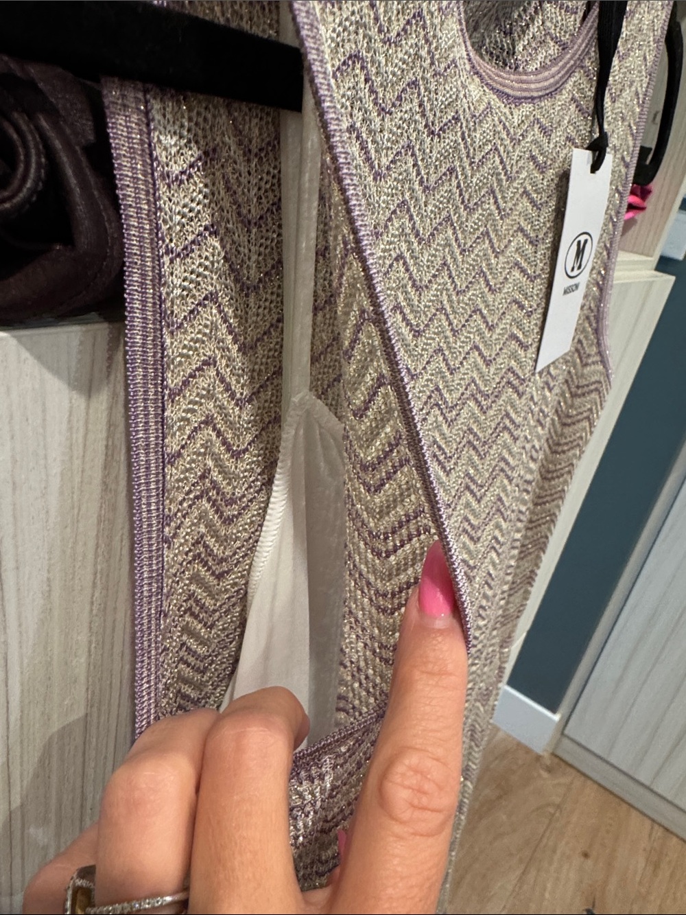 Missoni Lavender & Cream Chevron Knit Sleeveless Dress - Picture 7 of 9